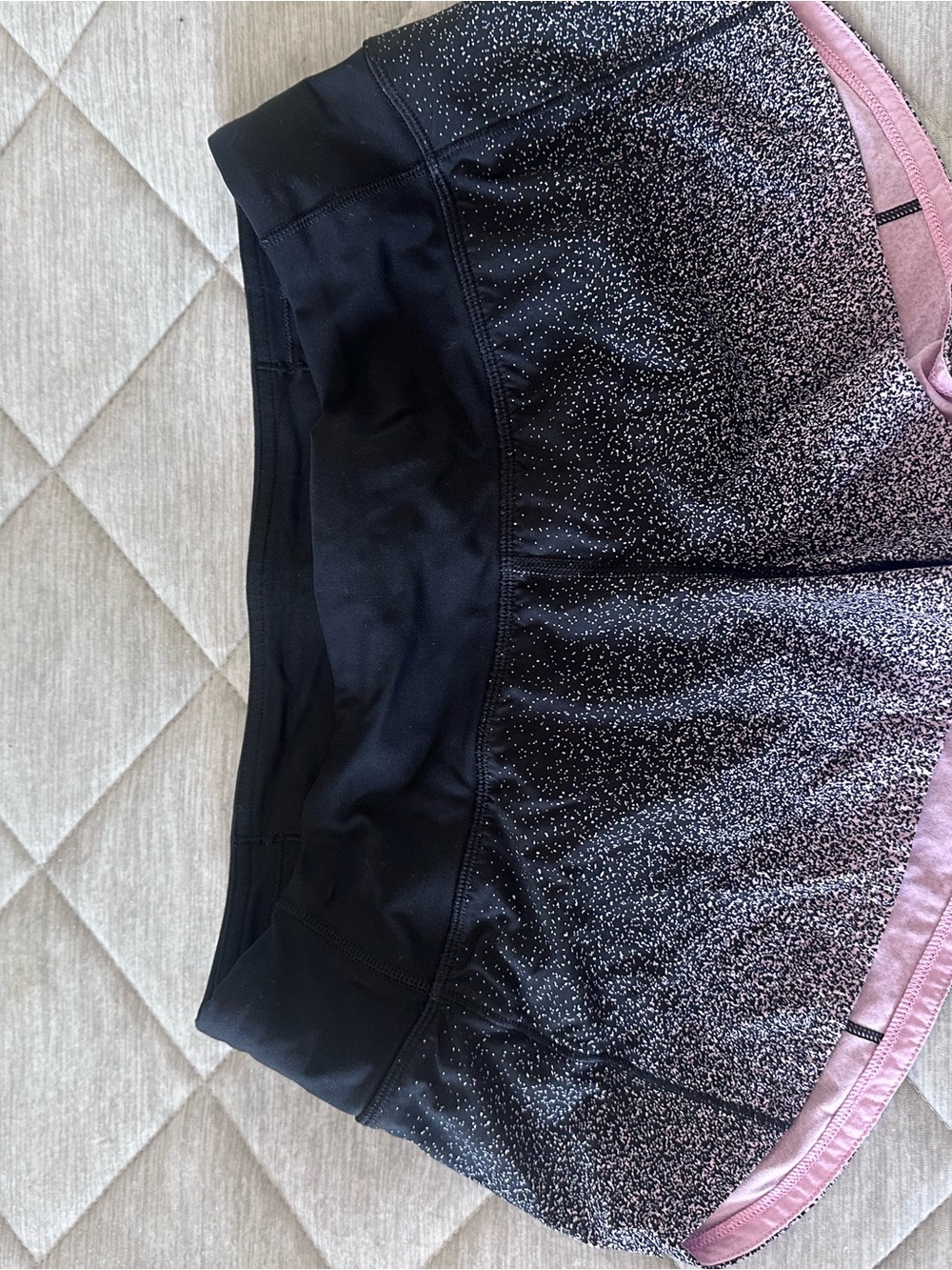 lululemon athletica Black and Pink Speckled Athletic Skirt with Built-In Shorts